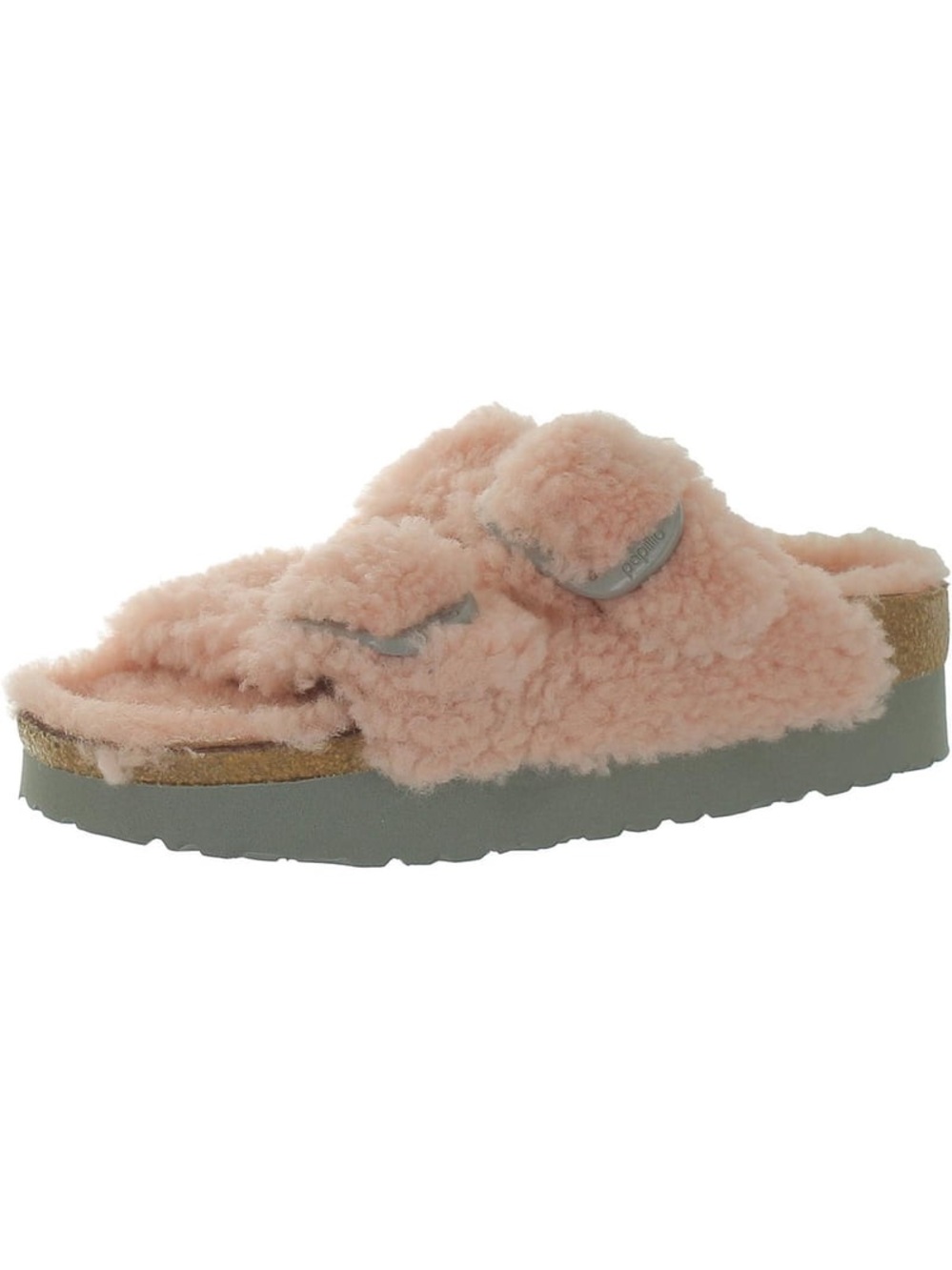 Birkenstock size 40 Plush Shearling Slide Sandals - Blush Pink